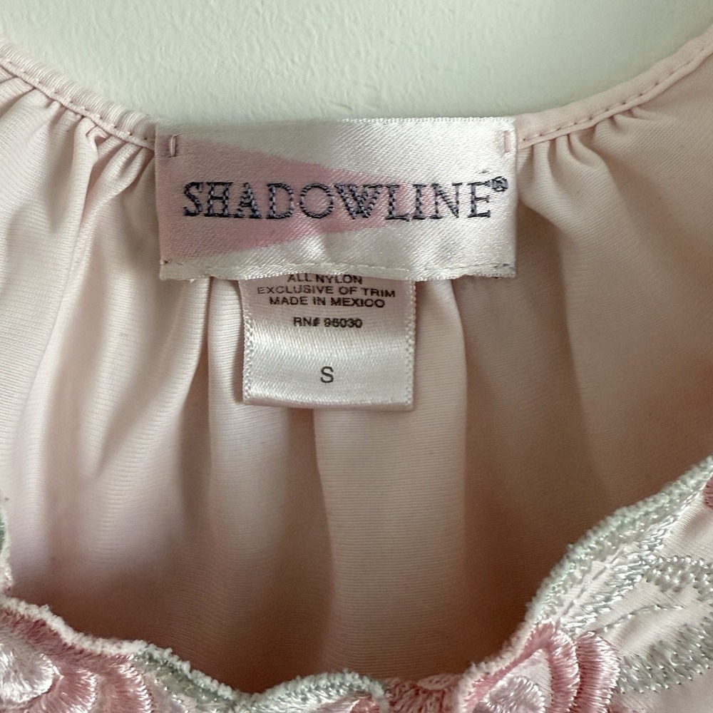 VTG Shadowline Long Nightgown Womens‎ Small Satin Coquette Embroidered Feminine - Picture 9 of 9
